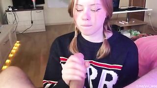 Student gently sucks dick and receives a lot of cum