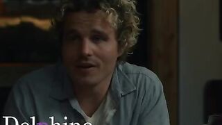 Two guys fucked petite beauty Maya Woulfe on the kitchen table in an intense scene