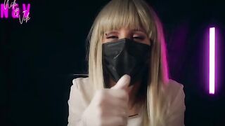 A crazy nurse in latex gloves brings intense pleasure
