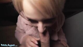 Czech girl with short hair got fucked outdoors by Public Agent for cash