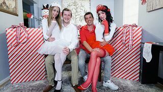 Two cute stepdaughters Kyler and Alice in a steamy swap