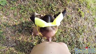 Beautiful Japanese girl fucked outdoors with tenderness in a passionate scene