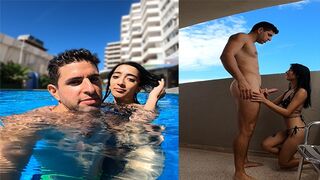 An Argentine slut is caught at the pool and fucked hard