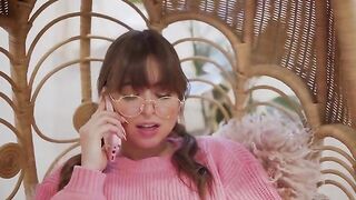 Riley Reid gets horny while on a phone call and masturbates