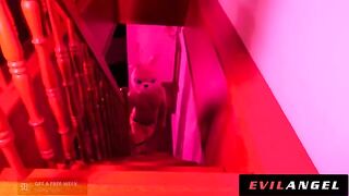 Cock craving Euro slut gets her holes filled with dick in intense DP action