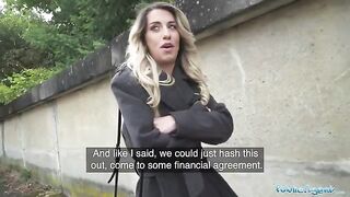 Hot French teacher offers her body for money in steamy Public Agent scene