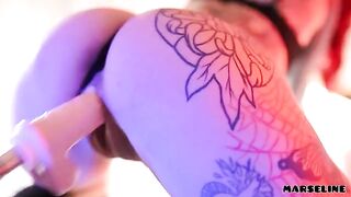Machine fuck with hot tattooed model Marseline from Nigonika