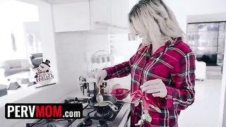 Cory Chase, the busty stepmom, gives her stepson a Christmas present