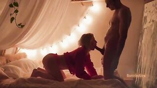 A couple enjoys intimate, passionate homemade sex