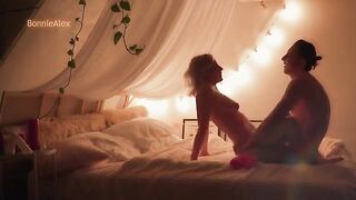 A couple enjoys intimate, passionate homemade sex