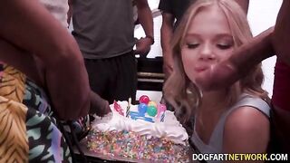 Babe Coco Lovelock received 11 big black cocks for her birthday surprise
