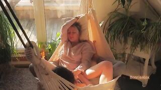 The couple has sensual sex and mutual masturbation on a sunny day
