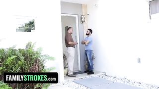 Little slut Claire Black seduces step uncle, fucks him hard around the house