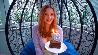 Skinny babe celebrated her 18th birthday with passionate, intense sex