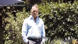 The old man fucked his son's girlfriend by the pool