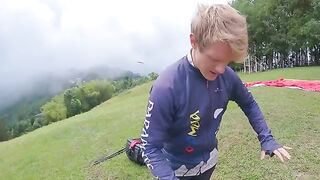 Paragliding with a strange girl who squirts in the sky at 2200 m above sea level