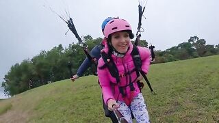 Paragliding with a strange girl who squirts in the sky at 2200 m above sea level