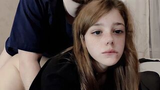 The girl is having sex with her cute roommate