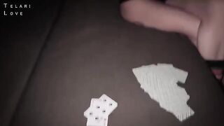 A guy fucked a girl with big tits after playing cards for money