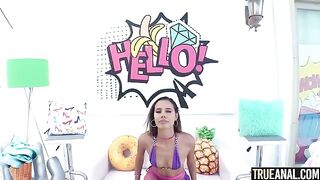 Petite Kylie Le Beau takes a big dick in her tight ass in intense anal action
