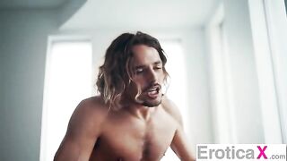 A hot brunette has a lazy afternoon sensual fuck