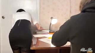 Instead of an exam, the student got fucked in the ass by a hot teacher