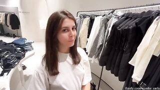 Girl cheated on her boyfriend in the fitting room of a shopping mall
