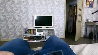 Father waited outside while the stepmother received a passionate surprise from her stepson