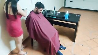 A man got a hard cock pounding by his friend’s mom who cut her hair