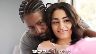 Petite brunette gets her pussy filled with BBC cum