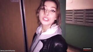 Cum on panties walk with a hot girl in public