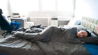 A man came to his wife and she was fucking her stepson with a creampie