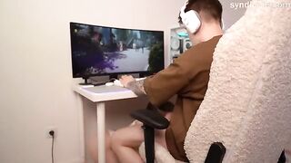 Decided to distract him with a blowjob and anal surprise, it worked