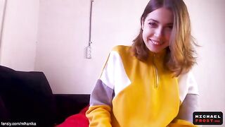 Stepsister waited for stepbrother to wake up for a stiff morning cock
