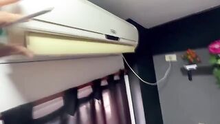 A grateful woman has sex with her AC repairman because she can’t pay him