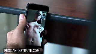 A young girl warms up her new boyfriend with a video call
