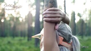 A blonde got lost in the forest and had to fuck for help