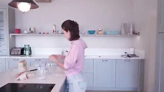 I’m cooking and stripping in the kitchen at a friend’s house