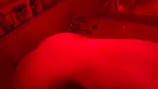 The blonde plays with sex toys in the bathroom and gets fucked