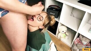 You break your balls with the help of a blowjob