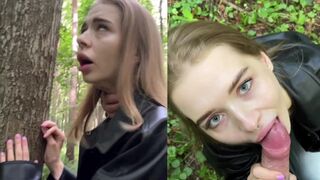 A babe is having fun in the forest, getting naughty with Californiababe