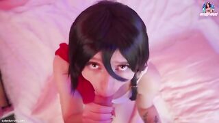 Mikasa Ackerman gets her pussy pounded by a huge dick