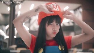 Exhibitionist teen fucked in public by Super Mario