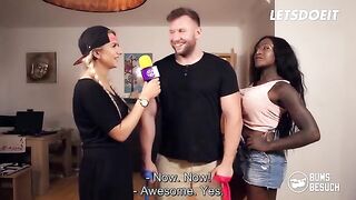 Ebony pornstar Josy Black makes a mess on the fan’s cock and face