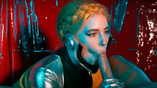 Femdom threesome with ballerinas in the style of Atomic Heart