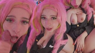 Mitsuri Kanroji from Demon Slayer gets her pussy and ass railed in POV style