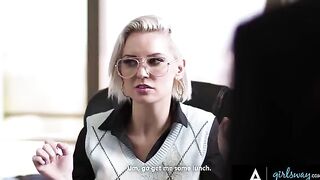 The girl gossip about her bad boss, but she needs him for sex