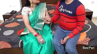 Desi Pari teaches her tuition student with big boobs
