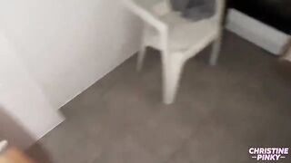 A young man fucked a pretty brunette in the kitchen at night