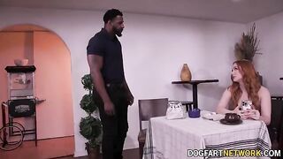 Redhead babe Madison Morgan gets pounded by a massive BBC